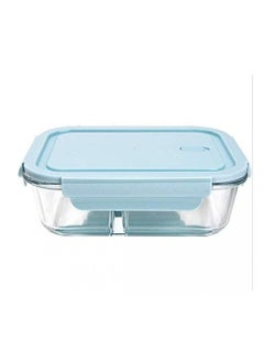 Alissa Glass Lunch Box Meal Prep Containers Food Storage Box With Lid Leak Proof Lunch Container Microwavable 2 Compartment Borosilicate Glass Bpa Free Smart Locking Lunch Box Blue  - Image 2