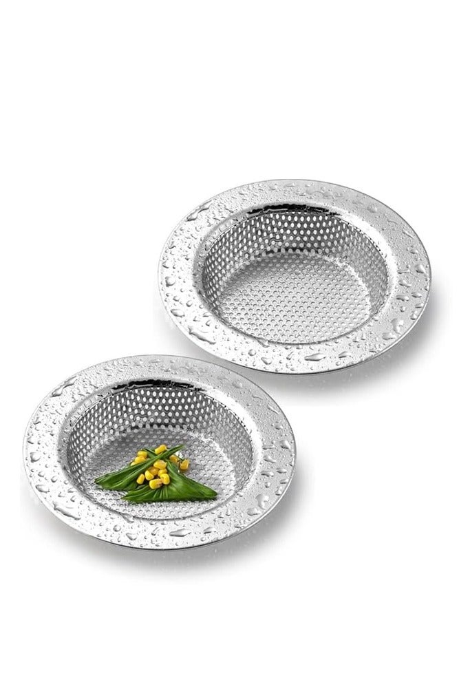 AMERTEER 2pcs Stainless Steel Sink Strainer Mesh – Drain Filter & Food Catcher for Kitchen and Bathroom Sinks - Image 1