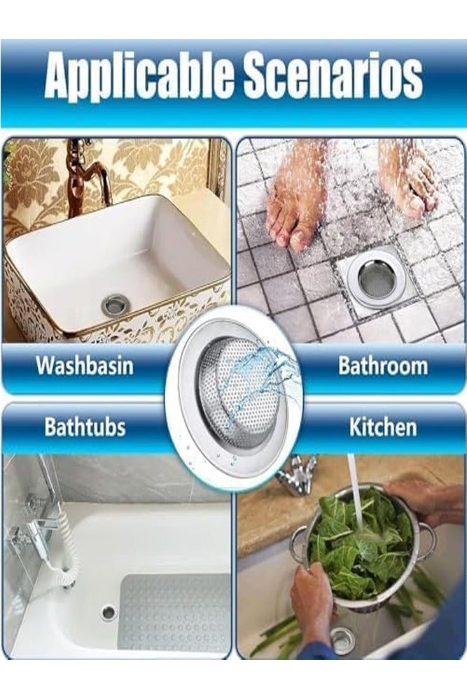 AMERTEER 2pcs Stainless Steel Sink Strainer Mesh – Drain Filter & Food Catcher for Kitchen and Bathroom Sinks - Image 5