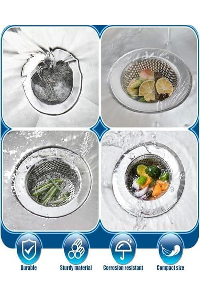 AMERTEER 2pcs Stainless Steel Sink Strainer Mesh – Drain Filter & Food Catcher for Kitchen and Bathroom Sinks - Image 4