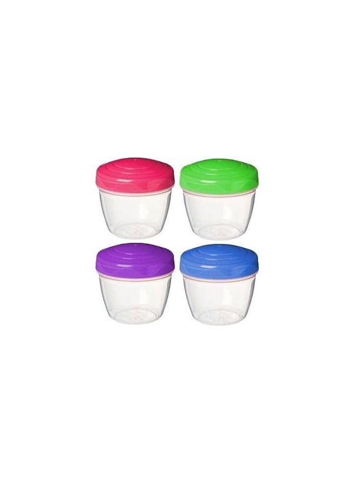 Small yogurt or baby food containers, 4 pieces, random colors - Image 1