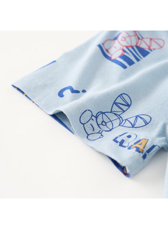 Fenton Fenteng Children's Pajamas For Boys, Breathable Pure Cotton, Spring And Summer Short-sleeve, Suitable For Outdoor Wear, Boys' Clothing, Air Conditioning Wear, Q9984723125 - Image 5