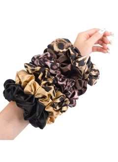 XL Big Silk Scrunchies for Women CEELGON Extra Large Scrunchie Satin Oversized Silk Thick Elastic Fluffy Hair Ties Jumbo Gigantic Soft Chiffon Cute Scrunchy Hair Scrunchies 6 Pack