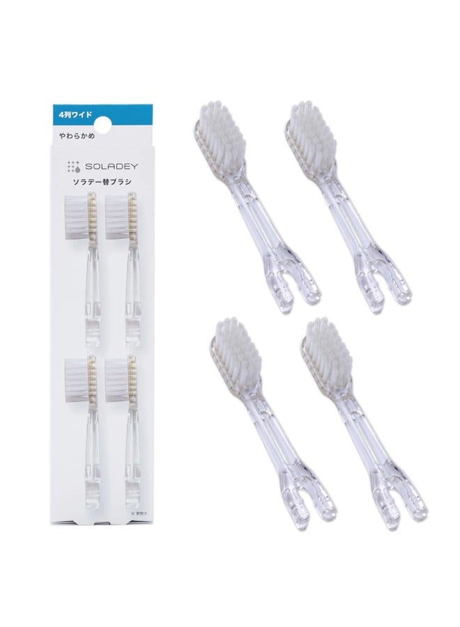 Soladey Ionic Toothbrush Replacement Brush Heads Refill, 4 Count -4 Row Soft Bristle - Image 1