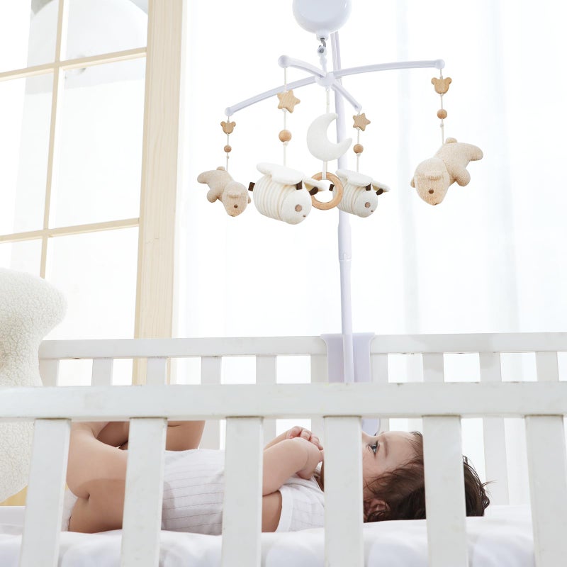 COTTONBEBE Crib Mobile 35 Lullaby Music, Cotton Baby Mobiles for Cribs & Pack N Play, Easy to Install, Stuffed Animals Hanging Toys Newborn Boys & Girls, Bear - Image 2