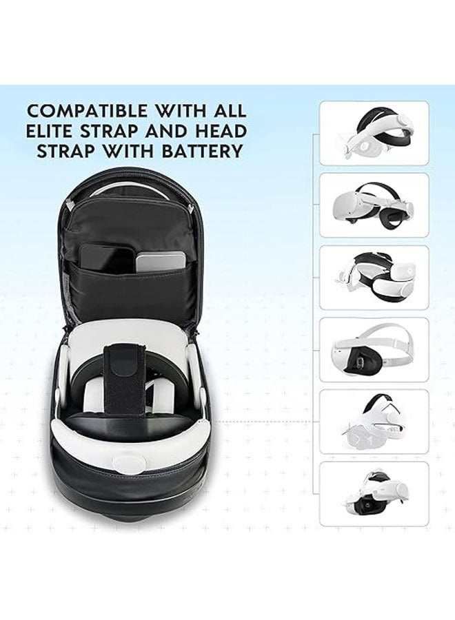 General Stylish travel carrying case compatible with Playstation VR2 and accessories, PS VR2 bag expandable capacity for VR gaming headsets and controllers, crossbody strap backpack  - Image 2