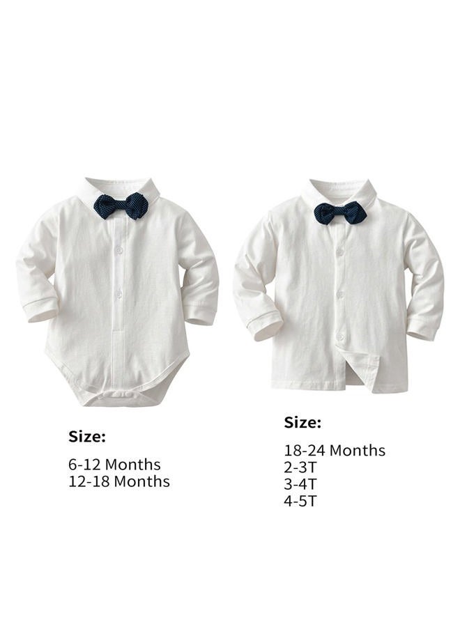 Volunboy Baby Boy Suit Toddler Formal Outfit Kids 3 Piece Vest Gentleman Clothes Long Sleeve Shirt and Pants Set, Khakiplaid, 6-12 Months - Image 4