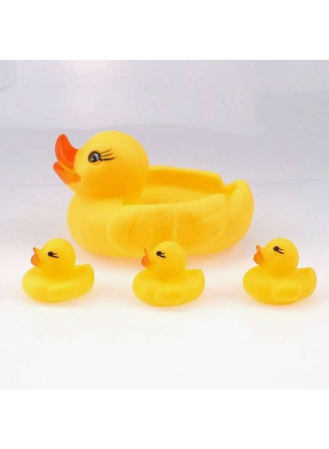 4pcs/set Mother and Baby Yellow Rubber Bath Ducks for Child - Image 2