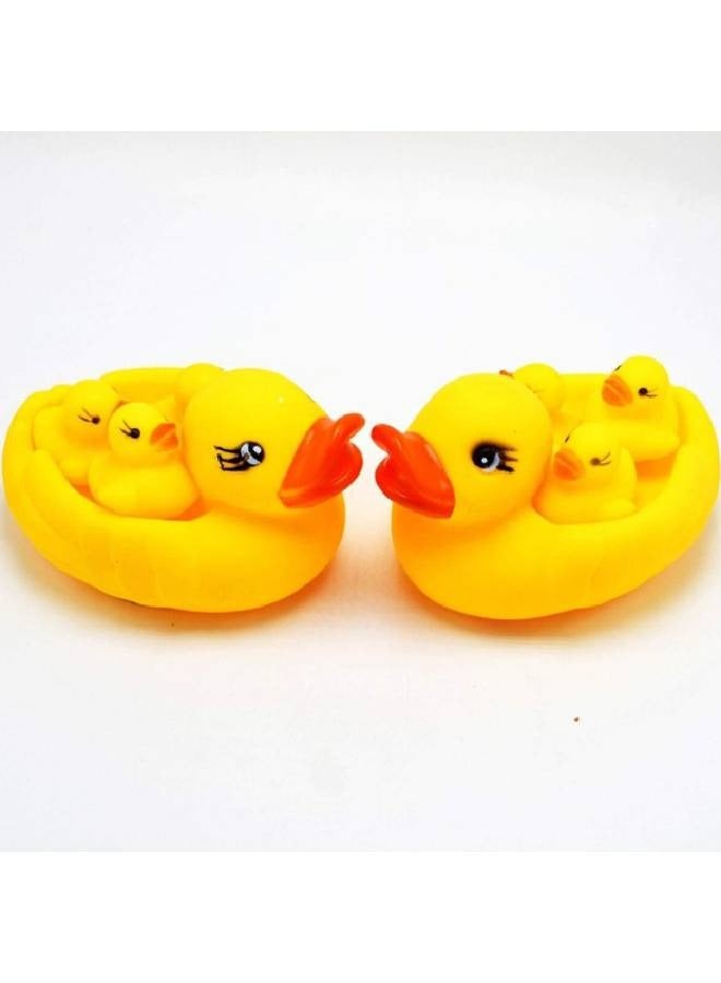 4pcs/set Mother and Baby Yellow Rubber Bath Ducks for Child - Image 3