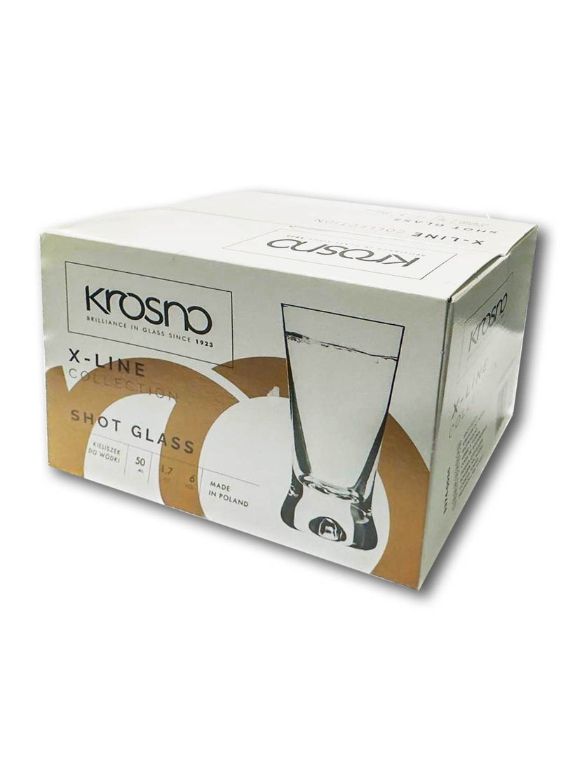 Krosno Krosno 6-Piece X-line Shot Glass Set - 50ml  - Image 3