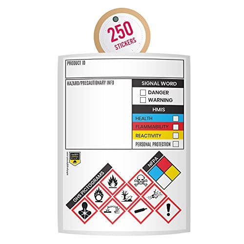 Safety Supply Mart ملصقات ورقة بيانات السلامة / ملصقات MSDS، 3" × 4"، لفة من 250، مقاومة للتمزق، حق المعرفة - ملصقات تعريف المواد الكيميائية وتحديدها - Image 1