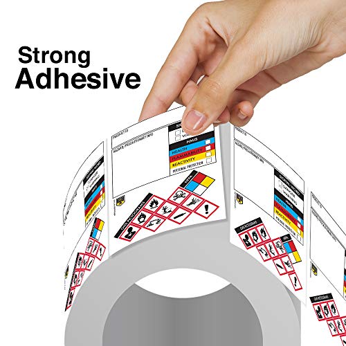Safety Supply Mart ملصقات ورقة بيانات السلامة / ملصقات MSDS، 3" × 4"، لفة من 250، مقاومة للتمزق، حق المعرفة - ملصقات تعريف المواد الكيميائية وتحديدها - Image 4