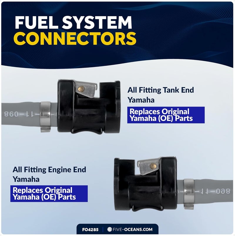 Five Oceans Marine Boat Fuel Line Kit with Yamaha, 3/8-Inch x 6-Foot, EPA/CARB Approved, Leakproof, Outboard Fuel Line - FO4285 - Image 4