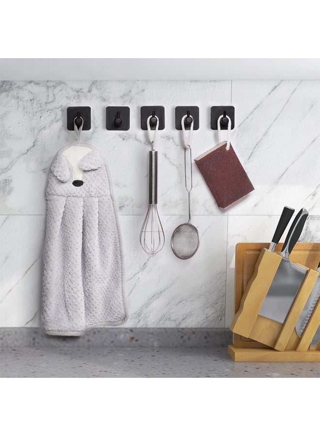 DUNISO 6-Pieces Self Adhesive Hooks for Hanging,Waterproof 304 Stainless Steel Hooks for Hanging Coat,Hat,Robe or Towel ,Single Organizer for Bathroom and Kitchen(Black) - Image 5