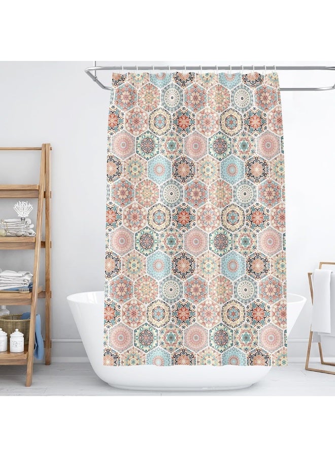 GOLD MANTIS Shower Curtain 71 x 71 Inch (182 x 182 cm) – Waterproof, Wrinkle-Free, Quick Dry Polyester Bathroom Curtain with 12 Reinforced Holes – Modern Printed Design (Zimina) - Image 2