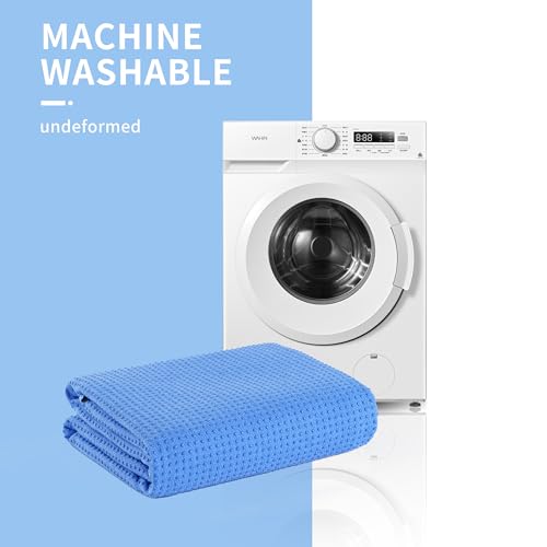 MICROFI Microfiber Hot Yoga Towel Mat, 24 x 72 inches, with Non-Slip Silicone Grip, Secure Fit Elastic Straps (Blue) - Image 5