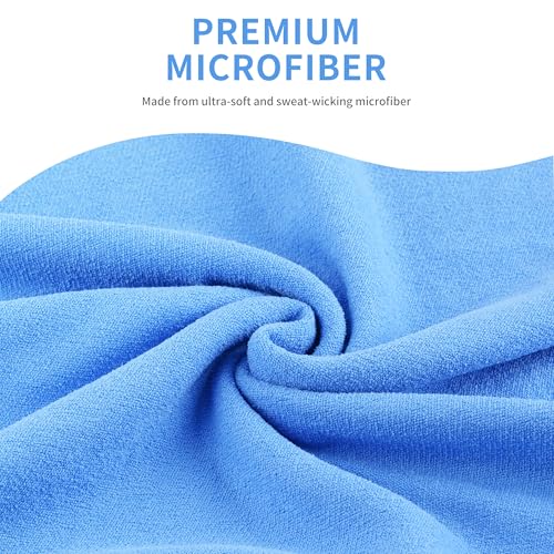 MICROFI Microfiber Hot Yoga Towel Mat, 24 x 72 inches, with Non-Slip Silicone Grip, Secure Fit Elastic Straps (Blue) - Image 2
