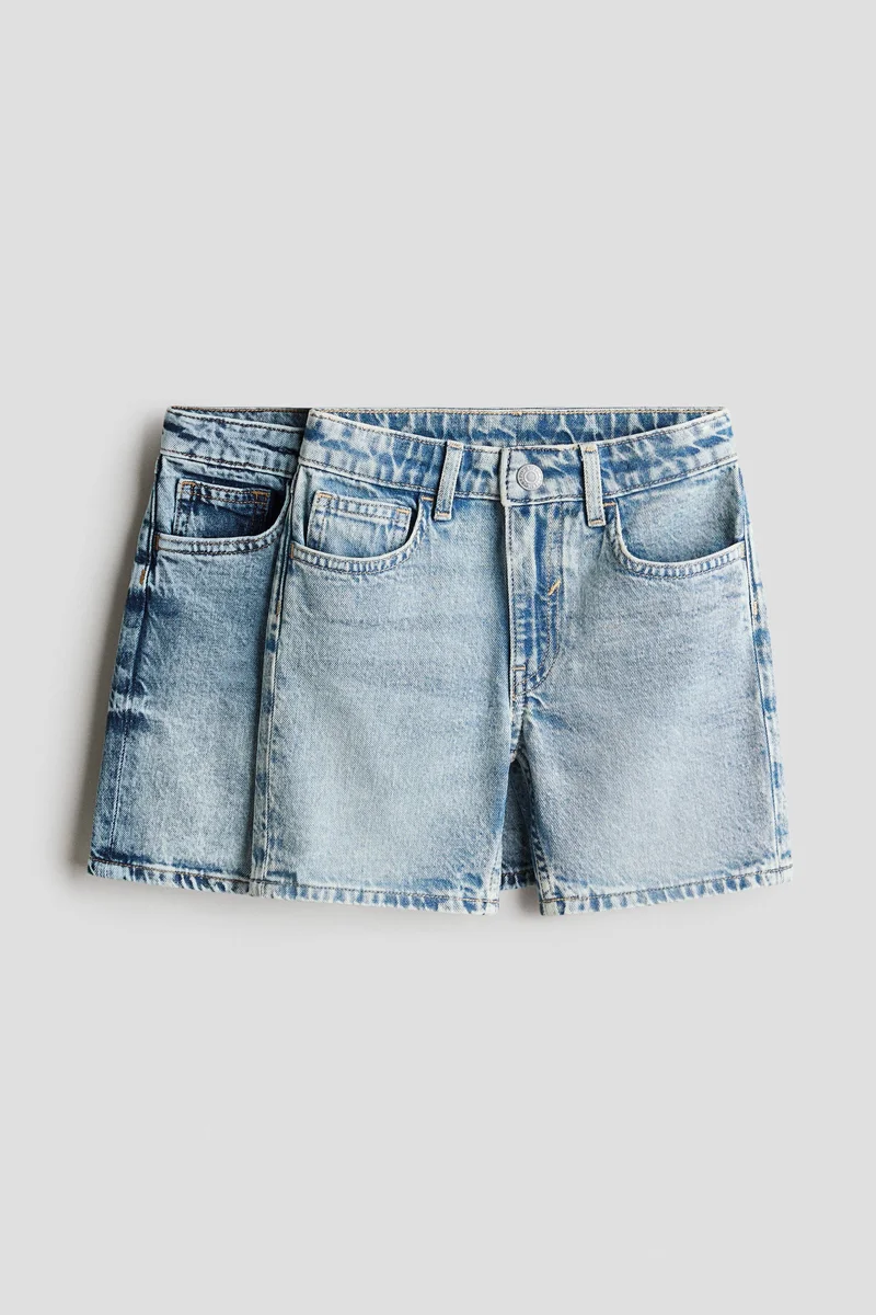 H&M 2-pack cotton denim shorts