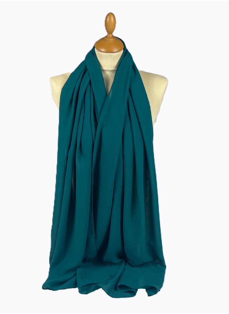 Perfectory - PERFECTORY Women Lightweight Solid Chiffon Hijab Shawl Soft Premium Abaya Shawl Wrap Scarves, Long Bridal Hijab Scarf- Green - Image 1