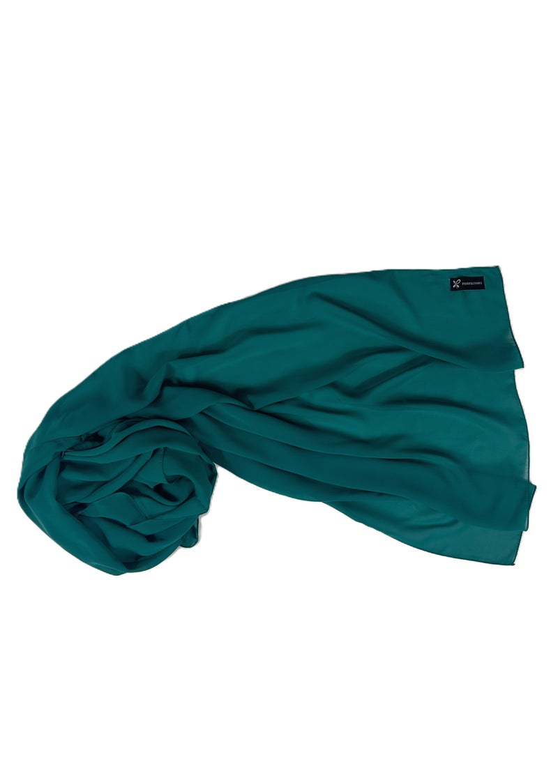 Perfectory - PERFECTORY Women Lightweight Solid Chiffon Hijab Shawl Soft Premium Abaya Shawl Wrap Scarves, Long Bridal Hijab Scarf- Green - Image 1