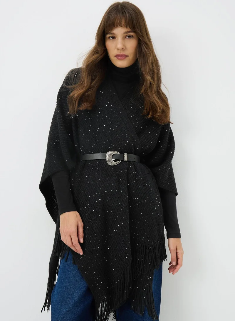 Black Sequin Shawl