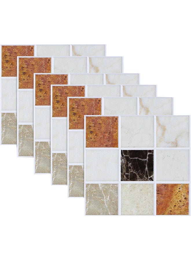 NIBEMINENT 6-Piece Bright-Colored PVC Anti-Scratch Self Adhesive Wall Stickers Multicolour