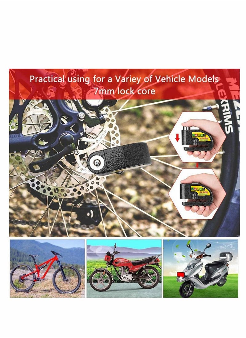 Excefore - Disc Brake Lock Alarm Motorcycle Lock, Anti-theft Motorbike Alarm Disc Lock, Waterproof 110DB Alarm Sound Bicycles Scooters Brake Disc Wheel Lock with Reminder Cable - Image 1