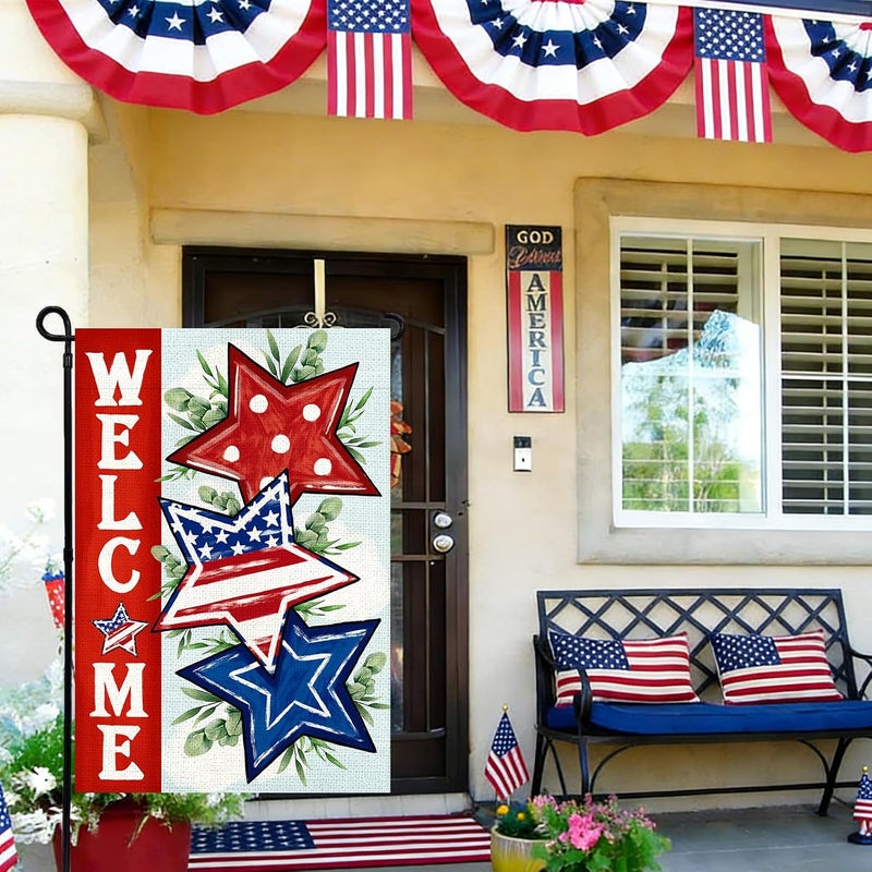 Agroon 4th of July Garden Flag 12x18 Inch, Double Sided Flag for Yard Outdoor Decoration - Image 2