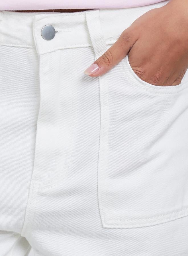 Styli High Rise Wide Leg Jeans with Fold-Up Hem - Image 3