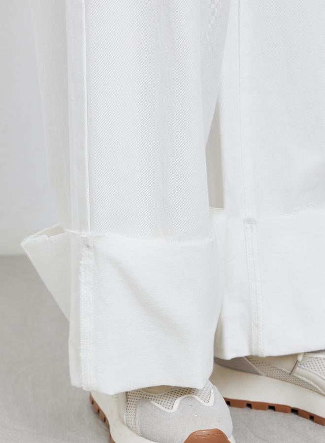 Styli High Rise Wide Leg Jeans with Fold-Up Hem - Image 4