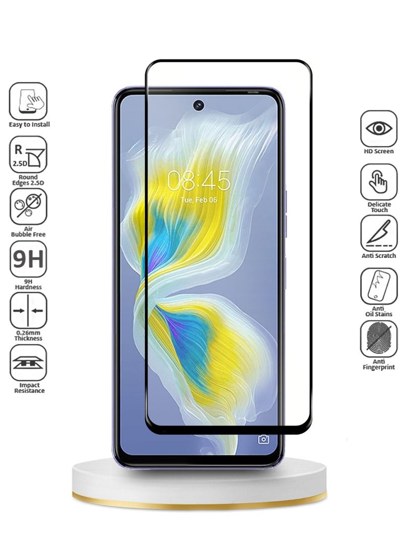Wtech Premium E2E Tempered Glass Edge to Edge Premium 9H Screen Protector For Tecno Pova 5 / Pova 5 Pro 4G 2023 Clear/Black  - Image 4