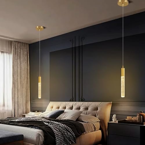 Lamp master Luxurious Crystal Bubble Pendant Light | 3 in 1 LED Color Modern Ceiling Light for Bedroom, Living Room, Kitchen, Dining Room & Restaurants Antique Gold Finish Hanging Light for Home Decor - Image 2