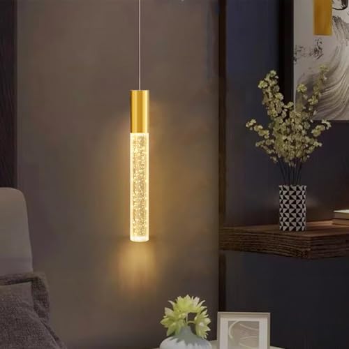 Lamp master Luxurious Crystal Bubble Pendant Light | 3 in 1 LED Color Modern Ceiling Light for Bedroom, Living Room, Kitchen, Dining Room & Restaurants Antique Gold Finish Hanging Light for Home Decor - Image 1