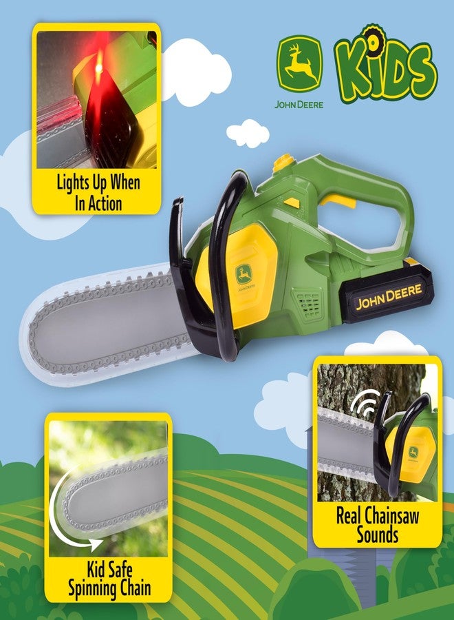 John Deere Power Tools Chainsaw Toy, Construction Tool with Lights and Sounds, Pretend Play Toy for Boys - Image 3