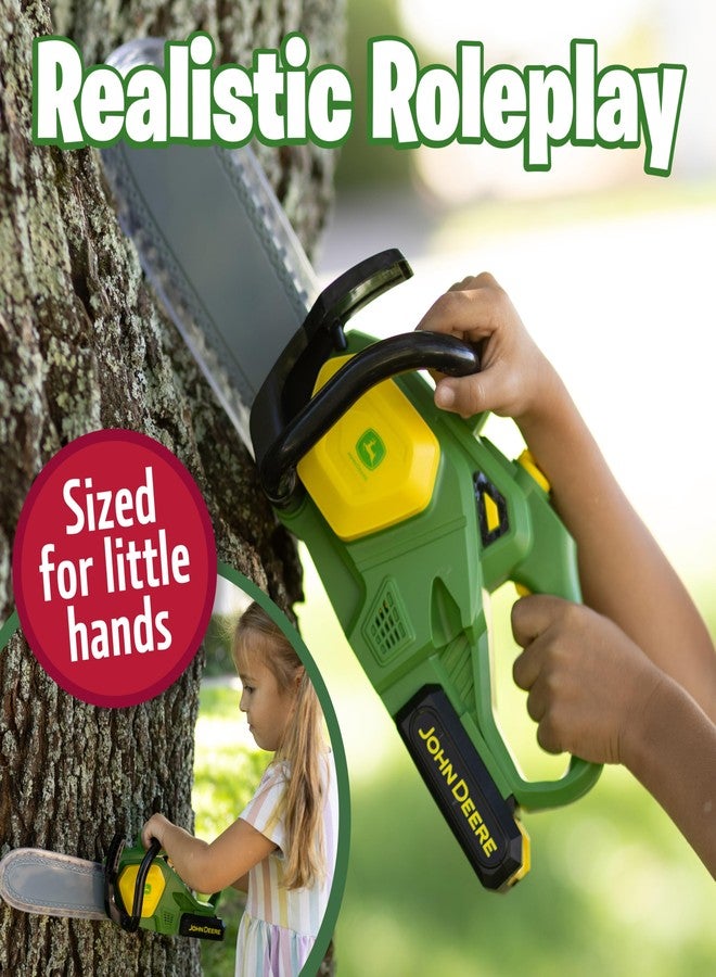 John Deere Power Tools Chainsaw Toy, Construction Tool with Lights and Sounds, Pretend Play Toy for Boys - Image 2