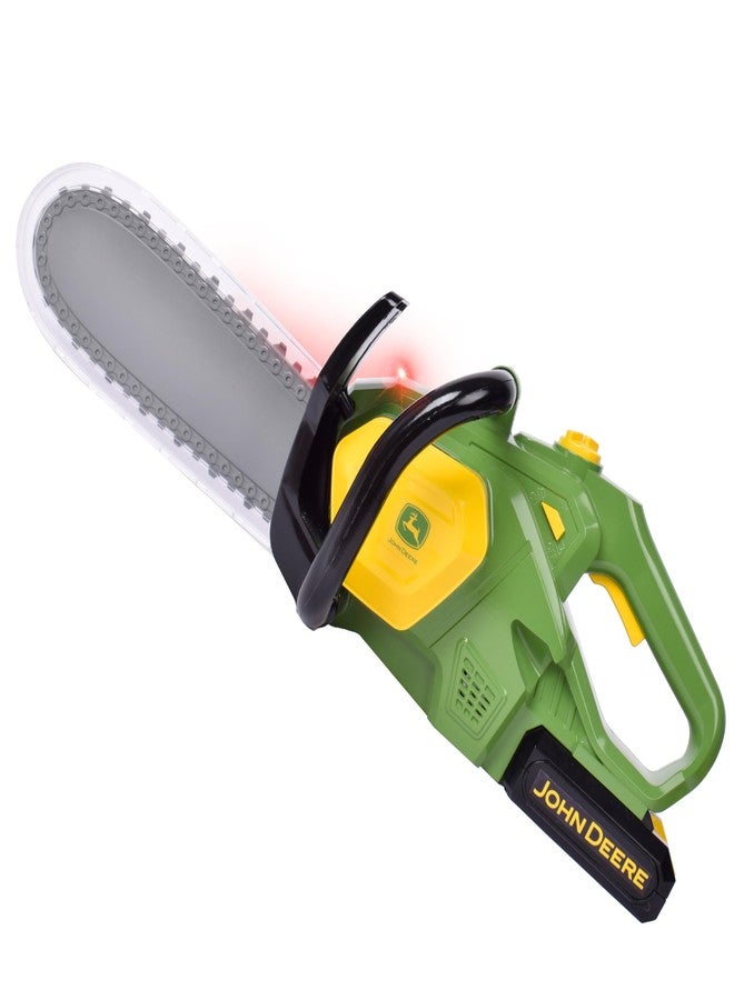 John Deere Power Tools Chainsaw Toy, Construction Tool with Lights and Sounds, Pretend Play Toy for Boys - Image 1