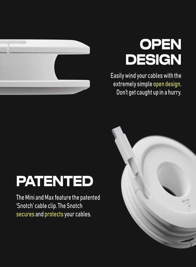 Fuse Side Winder Mini and Max Headphone, Earbud and Charging Cable Winder and Organizer Perfect for Wrapping Earbuds and Cords for Travel and Organization 2-Pack (White, Max) - Image 5