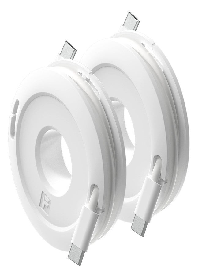 Fuse Side Winder Mini and Max Headphone, Earbud and Charging Cable Winder and Organizer Perfect for Wrapping Earbuds and Cords for Travel and Organization 2-Pack (White, Max) - Image 1