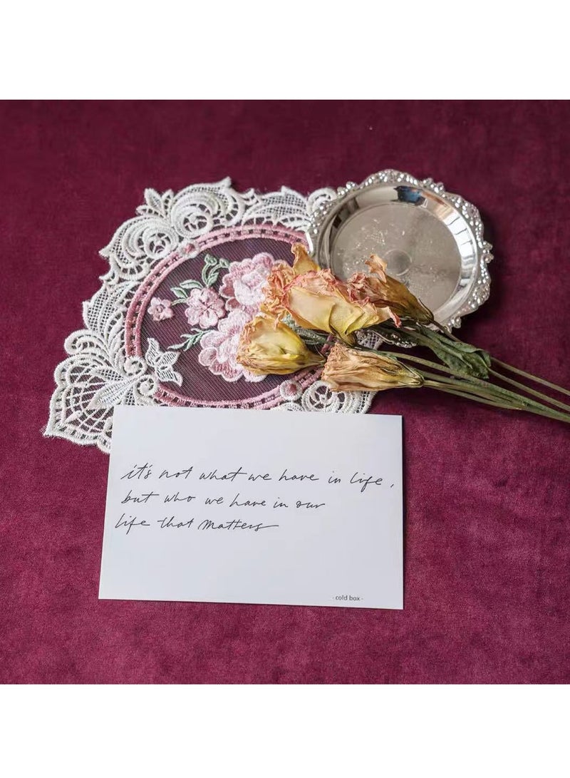 Vintage Oval Lace Placemat – Embroidered Retro Doily Tablecloth, Elegant Dining & Nightstand Decor – Pure White - Image 2