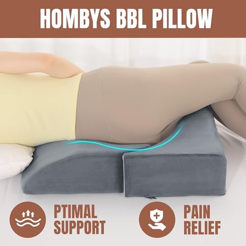 HOMBYS Adjustable Size BBL Pillow After Surgery for Sleeping,High Density Foam Butt Pillow,Brazilian Butt Lift Pillow Post Surgery Recovery for Sleeping,BBL Chair with Hole (Dark Grey) - Image 2