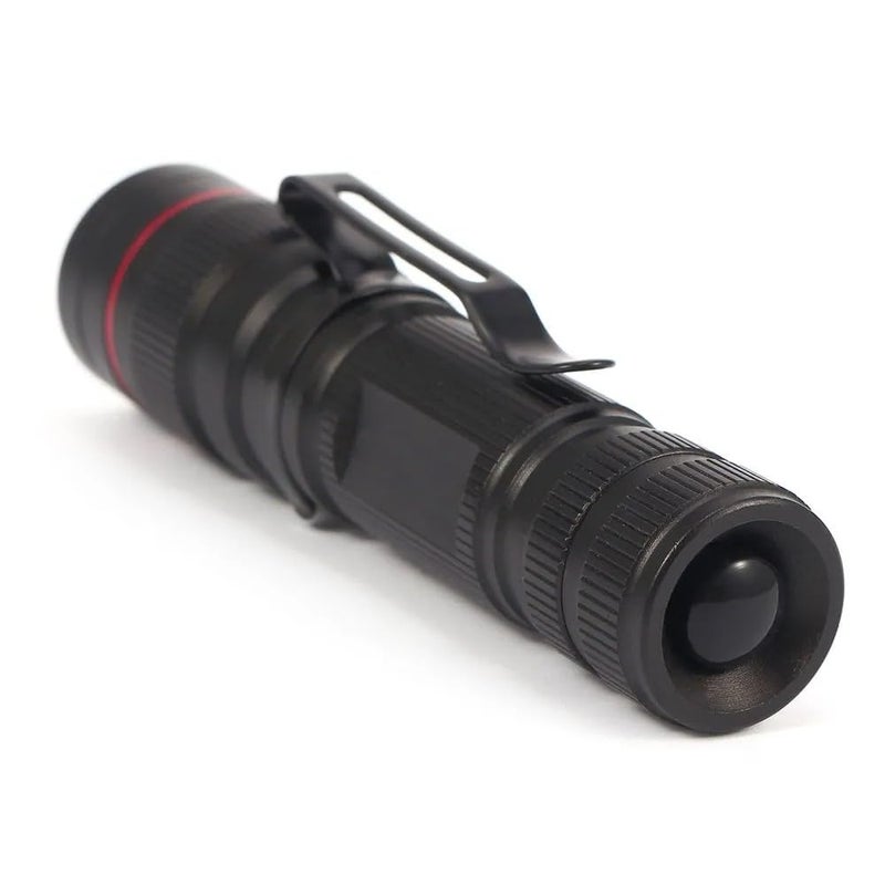 Efillooc AluminiumAlloy LED Flashlight Pocket Torch with Clip for EDC Hiking Travel Trek Camping Works on AA Battery not IncludedAF X170 Black  - Image 4