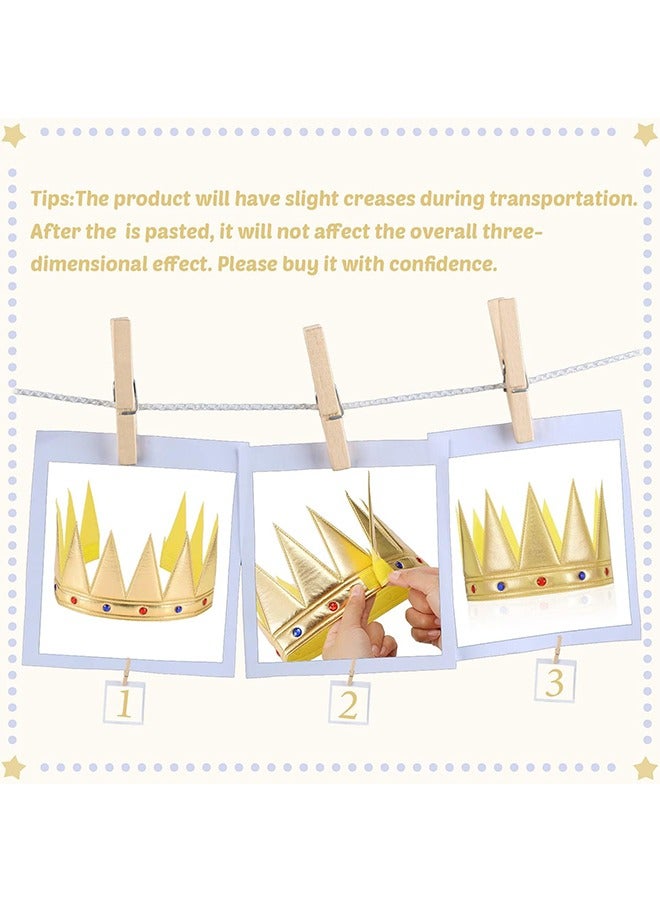 Beyond 4 Pcs Kids Party Gift King Crown, Adjustable Party Hats, Costume Props Accessory (Golden)  - Image 3