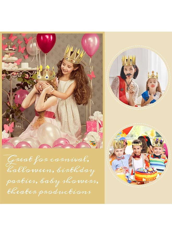 Beyond 4 Pcs Kids Party Gift King Crown, Adjustable Party Hats, Costume Props Accessory (Golden)  - Image 5