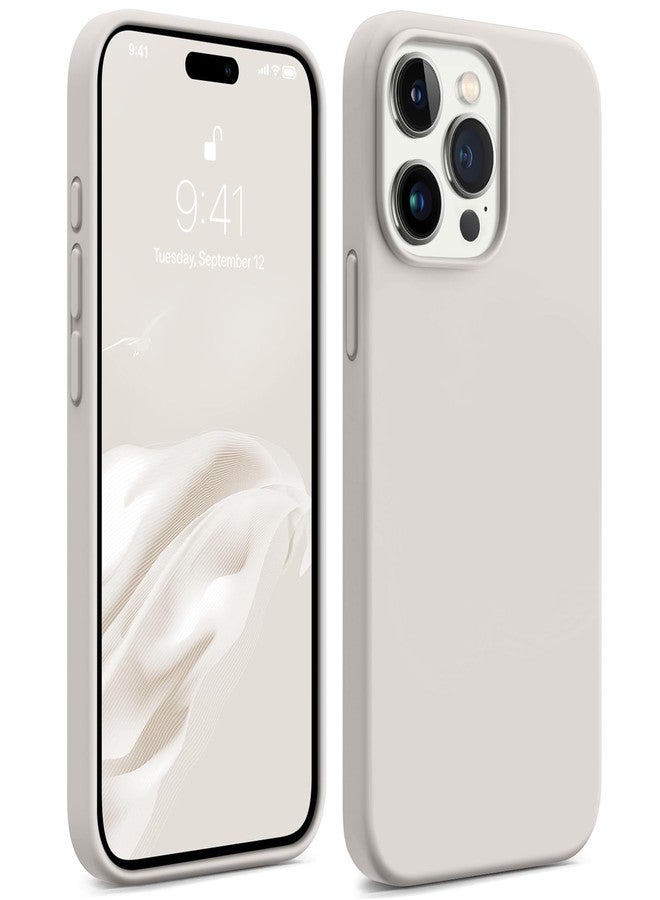 أوتيسير جراب AOTESIER متوافق مع iPhone 15 Pro Max، مُحسّن [سيليكون واقٍ مقاوم للصدمات] لجراب هاتف 15 Pro Max مع بطانة ناعمة مضادة للخدش لحماية كاملة للجسم، 6.7 بوصة، لون حجري - Image 1
