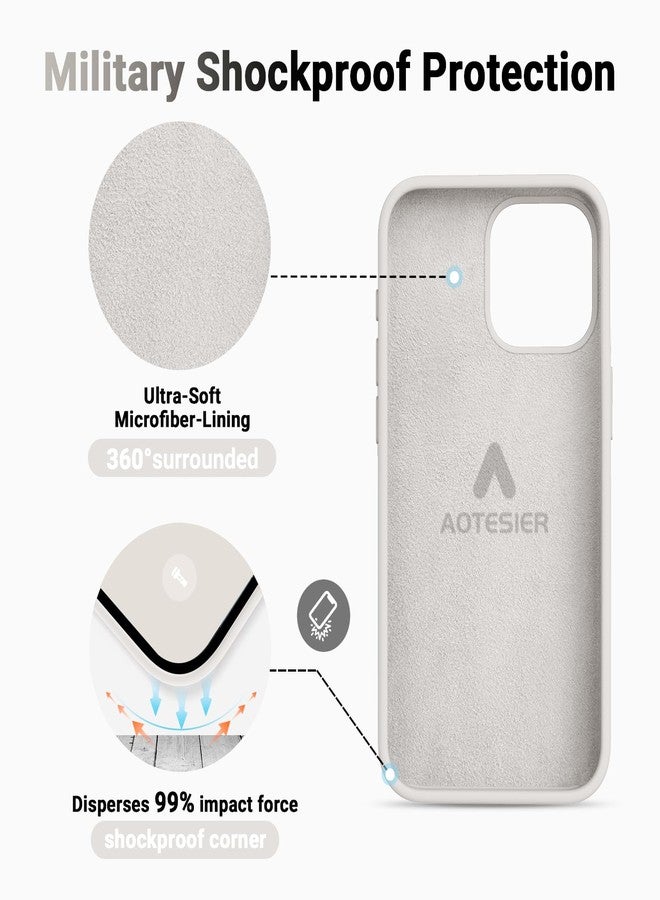 أوتيسير جراب AOTESIER متوافق مع iPhone 15 Pro Max، مُحسّن [سيليكون واقٍ مقاوم للصدمات] لجراب هاتف 15 Pro Max مع بطانة ناعمة مضادة للخدش لحماية كاملة للجسم، 6.7 بوصة، لون حجري - Image 5