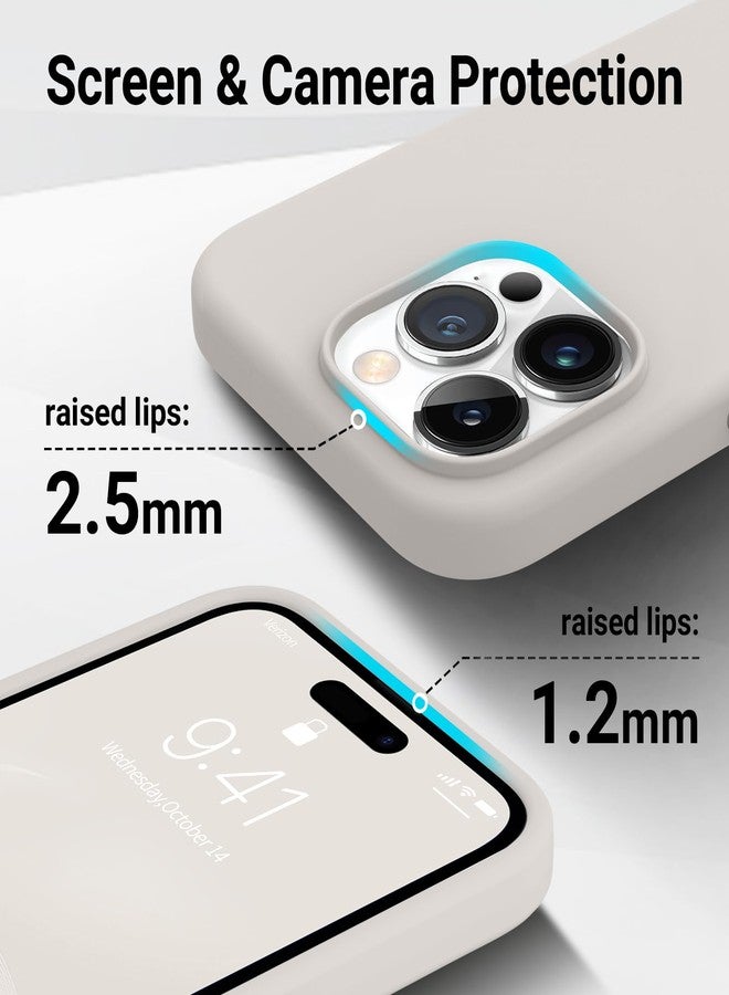 أوتيسير جراب AOTESIER متوافق مع iPhone 15 Pro Max، مُحسّن [سيليكون واقٍ مقاوم للصدمات] لجراب هاتف 15 Pro Max مع بطانة ناعمة مضادة للخدش لحماية كاملة للجسم، 6.7 بوصة، لون حجري - Image 4