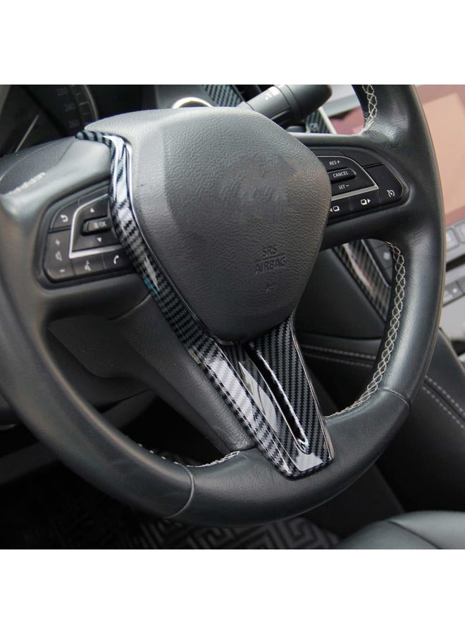 Fewshaw Steering Wheel Cover Molding Trims Accessoriess for Infiniti Q50 2014-2023 QX50 QX55 Q60 2017-2023 (Carbon Fiber Pattern) - Image 3