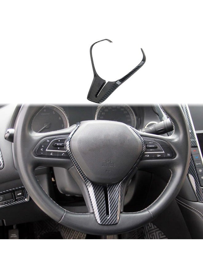 Fewshaw Steering Wheel Cover Molding Trims Accessoriess for Infiniti Q50 2014-2023 QX50 QX55 Q60 2017-2023 (Carbon Fiber Pattern) - Image 1