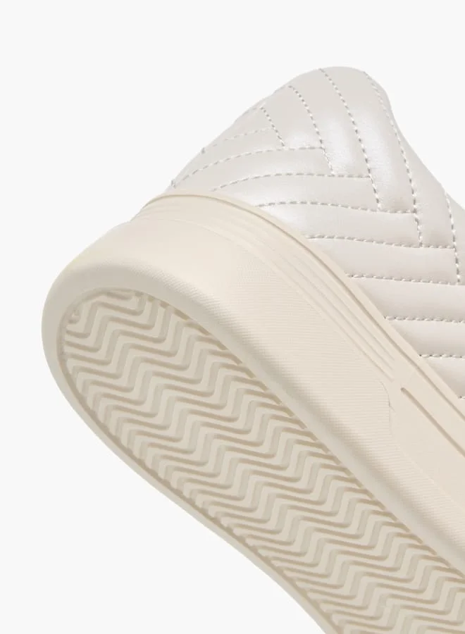 Paprika Women's Quilted Metallic Sneakers With Lace-Up Closure
