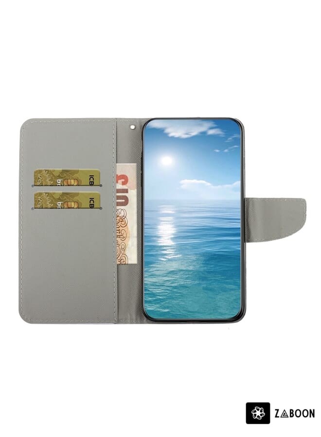 Zaboon Protective Case Cover For Samsung Galaxy A03s Colored Drawing Leather - Image 3